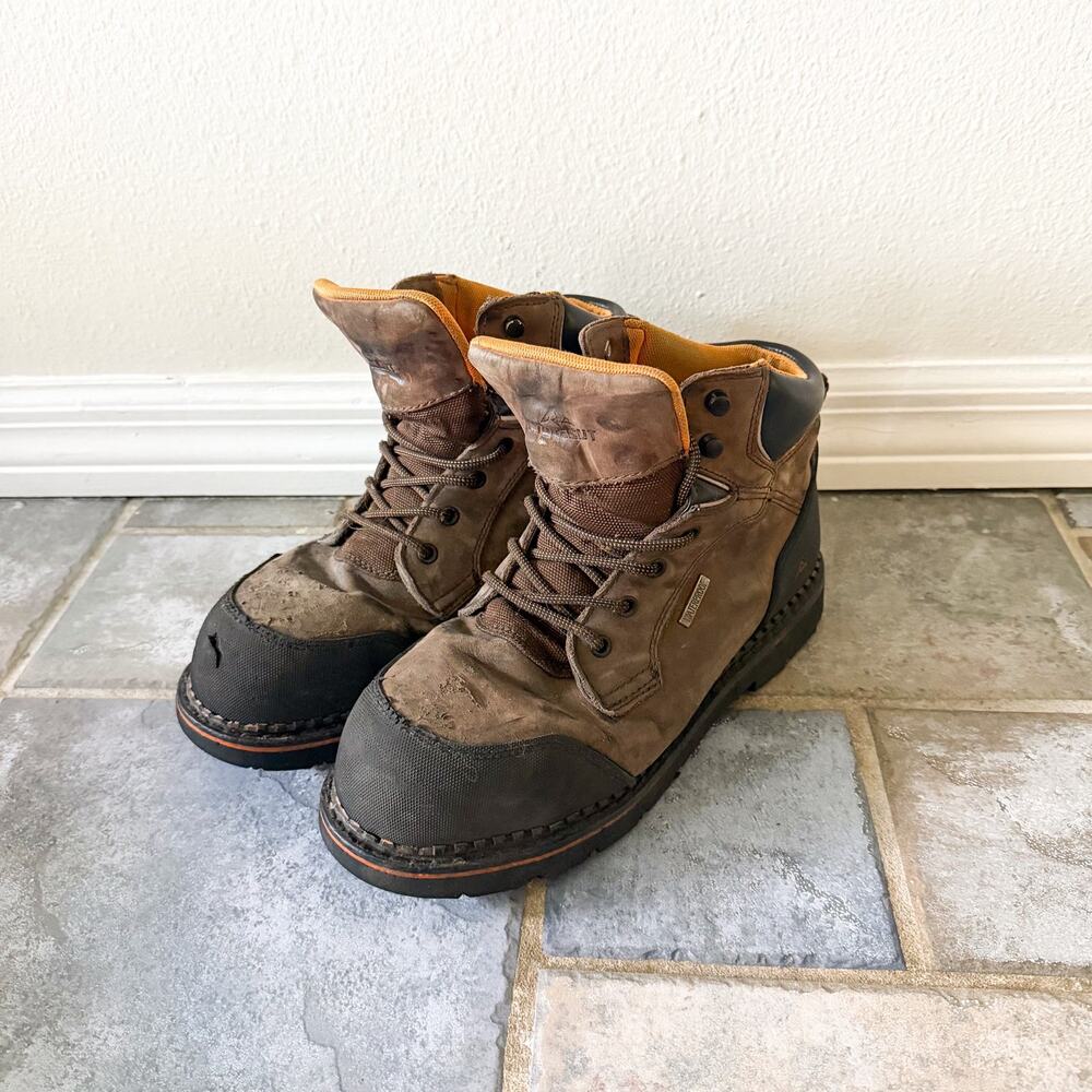 Ridgecut Waterproof Work Boots Steel Toe Brown Leather Mens 11 Wide